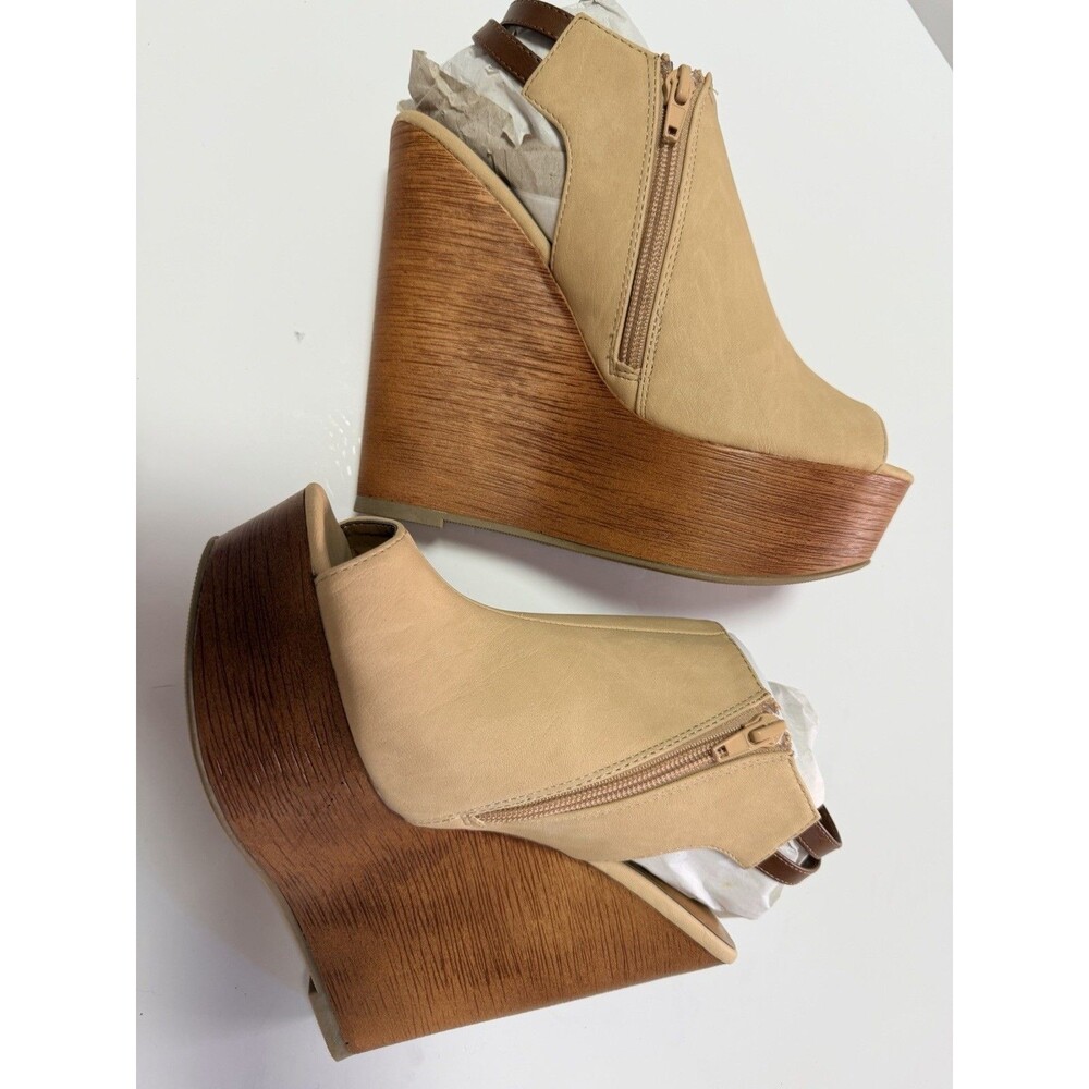 SODA SHOES WOMEN'S WEDGE HEEL REHAN-H,beige Size8 - Picture 12 of 14